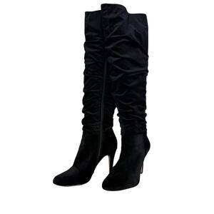 INC Womens Black Over the Knee Heeled Boots with Flaws Size 8.5